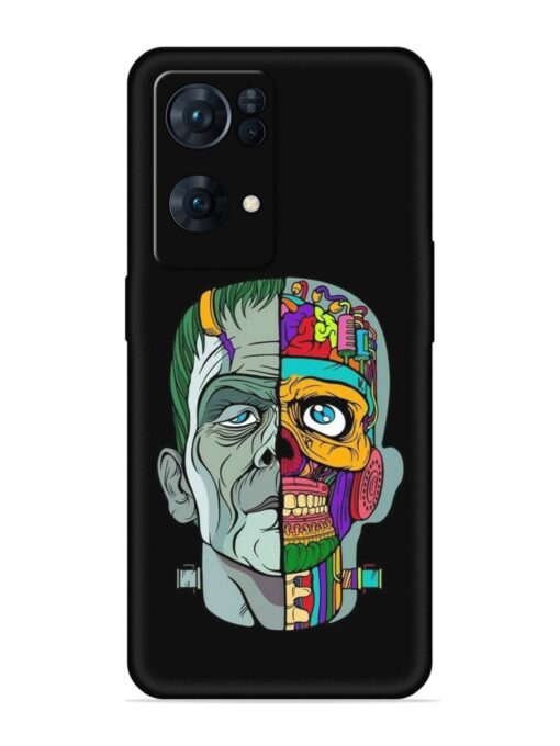 Men Vs Skull Embossed Soft Silicone Case for Oppo Reno 7 Pro (5G) Zapvi