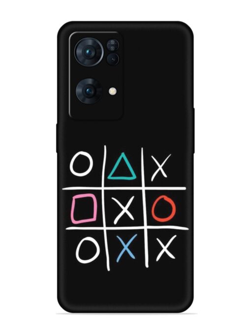 Super Neon Tic-Tac-Toe Embossed Soft Silicone Case for Oppo Reno 7 Pro (5G) Zapvi