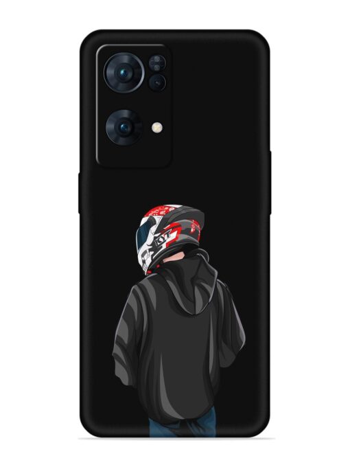 Motorcycle Rider Embossed Soft Silicone Case for Oppo Reno 7 Pro (5G) Zapvi