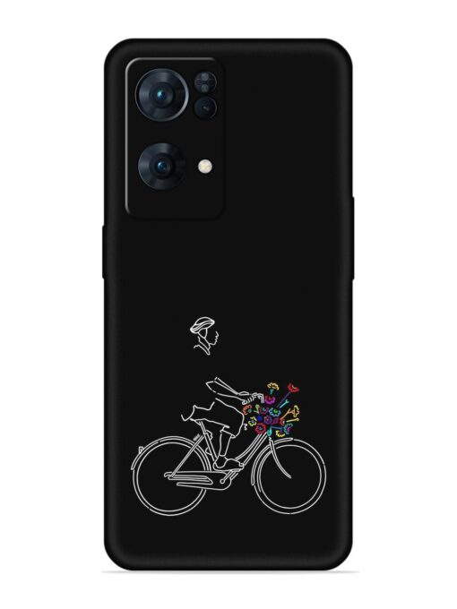 Minimalist Cycle Art Embossed Soft Silicone Case for Oppo Reno 7 Pro (5G) Zapvi