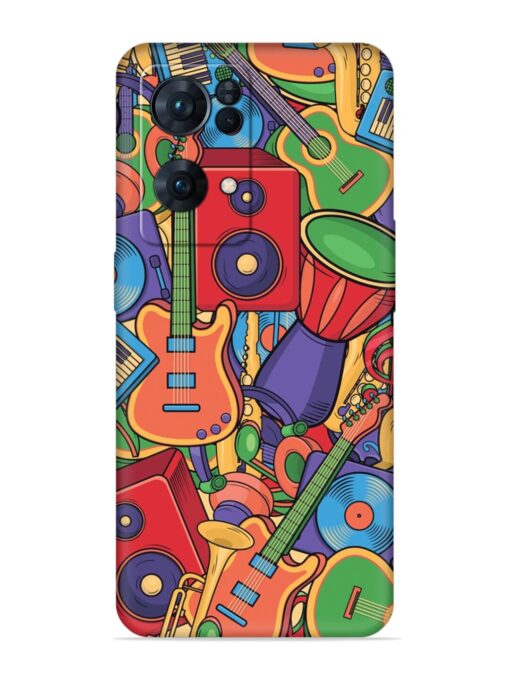 Colorful Music Art Embossed Soft Silicone Case for Oppo Reno 7 Pro (5G) Zapvi