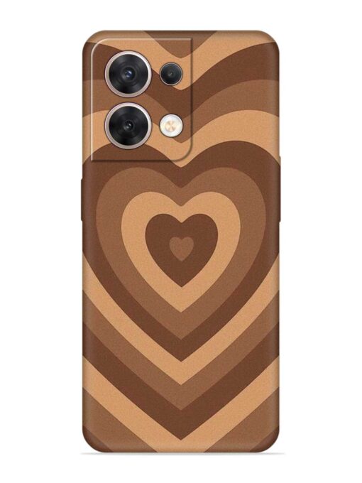 Brown Heart Embossed Soft Silicone Case for Oppo Reno 8 (5G) Zapvi