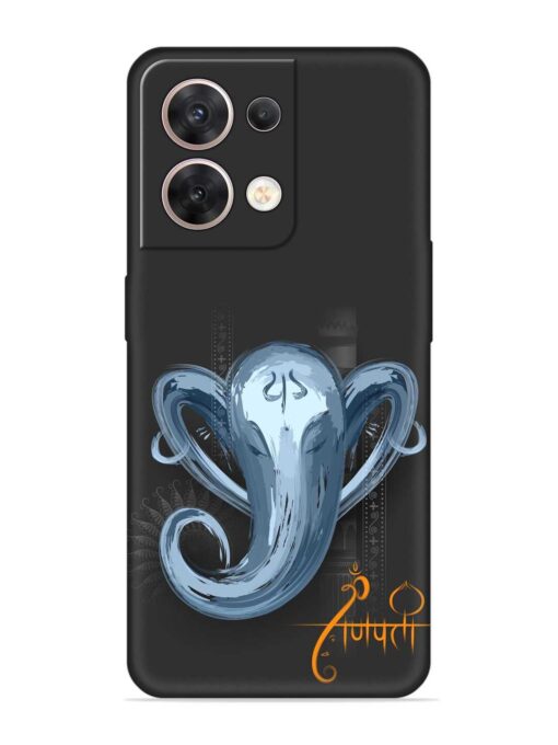 Illustration Lord Ganpati Embossed Soft Silicone Case for Oppo Reno 8 (5G) Zapvi