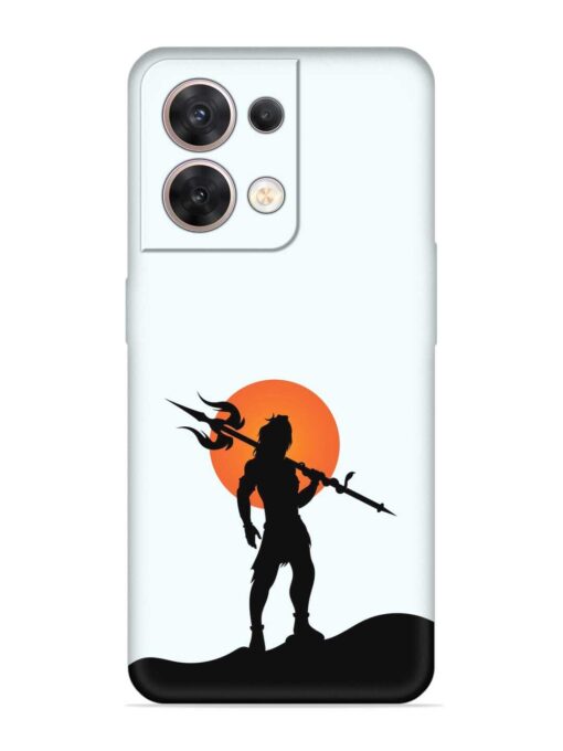 Lord Mahadev Trendy Embossed Soft Silicone Case for Oppo Reno 8 (5G) Zapvi