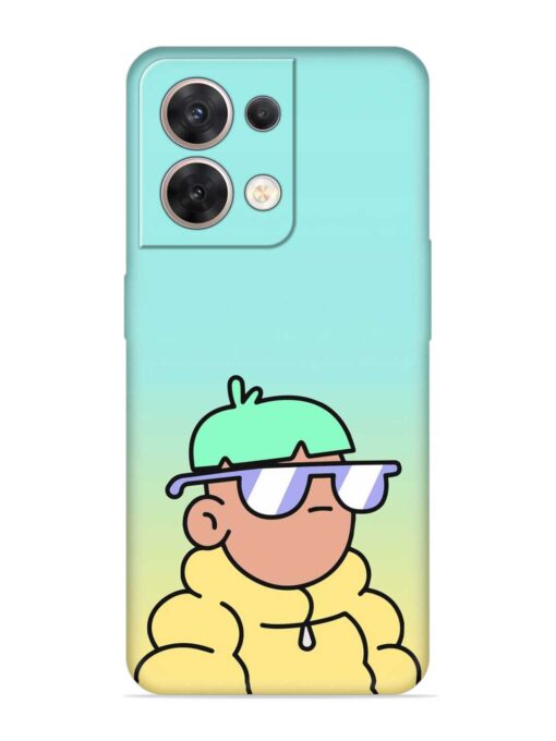 Doodles Cool Character Embossed Soft Silicone Case for Oppo Reno 8 (5G) Zapvi