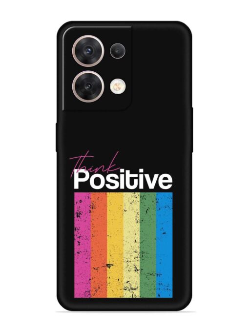 Think Positive Typography Embossed Soft Silicone Case for Oppo Reno 8 (5G) Zapvi