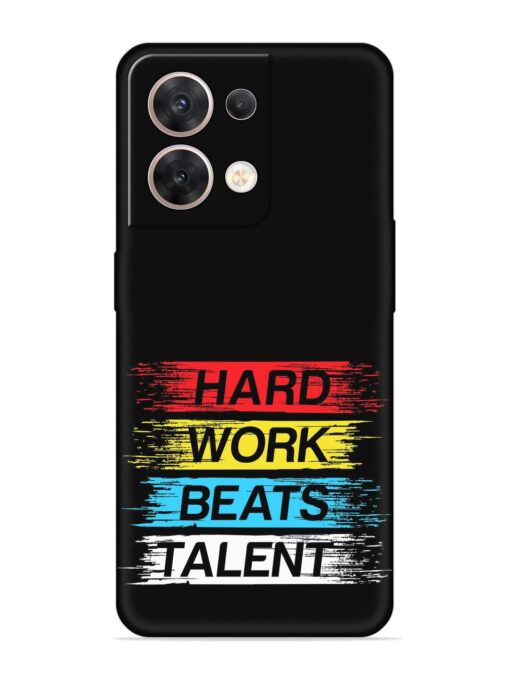 Hard Work Beats Embossed Soft Silicone Case for Oppo Reno 8 (5G) Zapvi