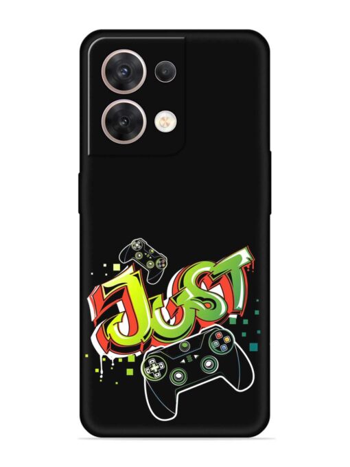 Graffiti Gamepad Illustration Embossed Soft Silicone Case for Oppo Reno 8 (5G) Zapvi