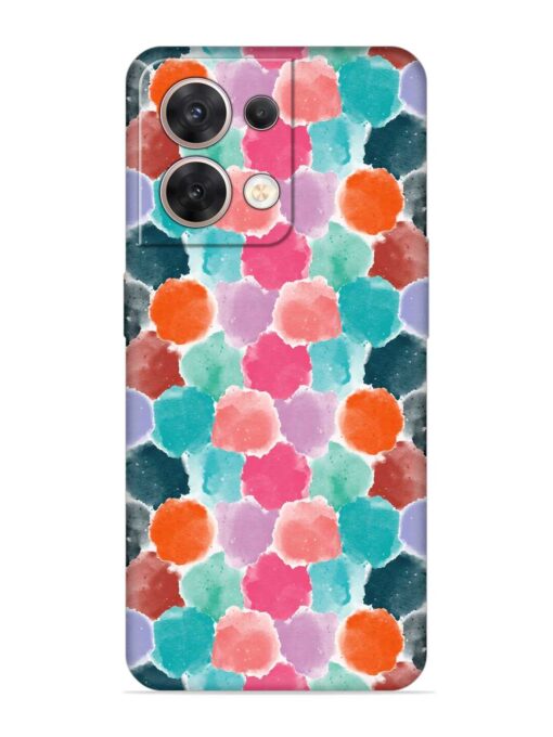 Colorful Seamless Pattern Embossed Soft Silicone Case for Oppo Reno 8 (5G)