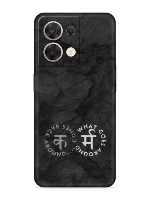 Karma Hindi Word Embossed Soft Silicone Case for Oppo Reno 8 (5G) Zapvi