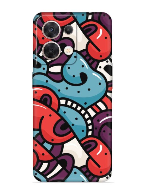 Seamless Backdrop Colorful Embossed Soft Silicone Case for Oppo Reno 8 (5G) Zapvi