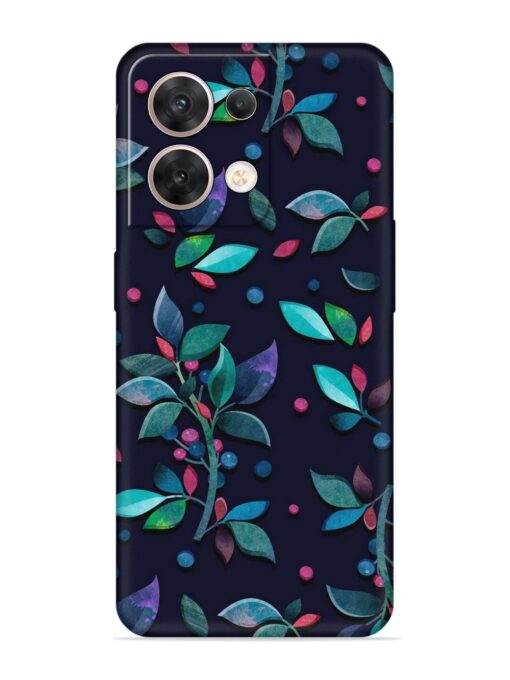 Decorative Watercolor Flower Embossed Soft Silicone Case for Oppo Reno 8 (5G) Zapvi