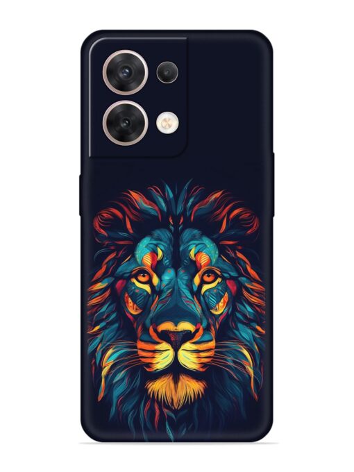 Colorful Lion Embossed Soft Silicone Case for Oppo Reno 8 (5G) Zapvi