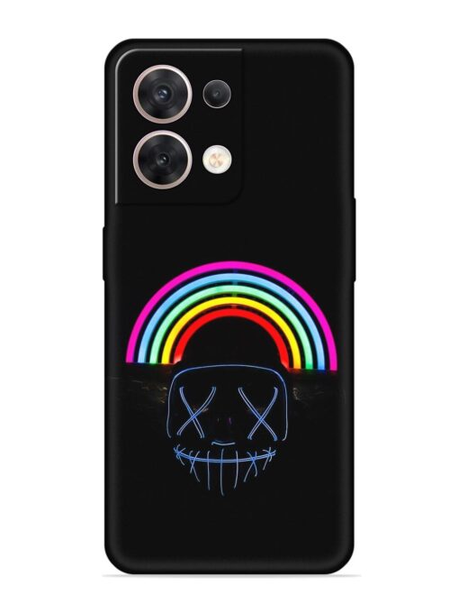 Mask Rainbow Embossed Soft Silicone Case for Oppo Reno 8 (5G) Zapvi