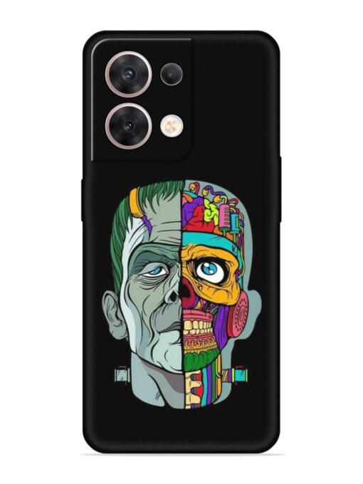 Men Vs Skull Embossed Soft Silicone Case for Oppo Reno 8 (5G) Zapvi