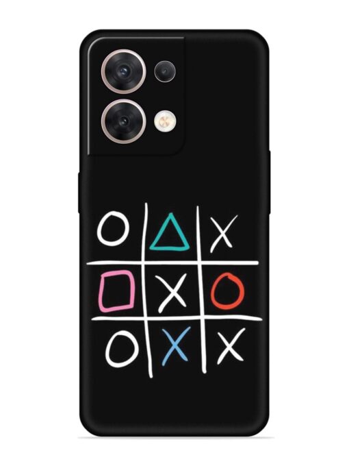 Super Neon Tic-Tac-Toe Embossed Soft Silicone Case for Oppo Reno 8 (5G) Zapvi