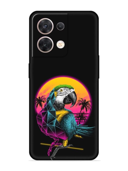 Rad Parrot Embossed Soft Silicone Case for Oppo Reno 8 (5G) Zapvi