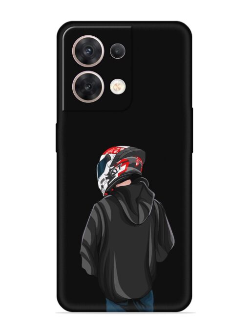 Motorcycle Rider Embossed Soft Silicone Case for Oppo Reno 8 (5G) Zapvi