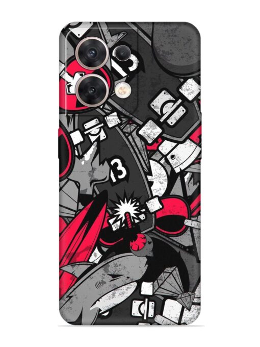 Fictional Doodle Embossed Soft Silicone Case for Oppo Reno 8 (5G) Zapvi