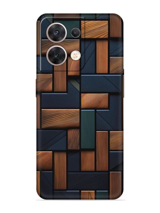 Wooden Background Cubes Embossed Soft Silicone Case for Oppo Reno 8 (5G) Zapvi