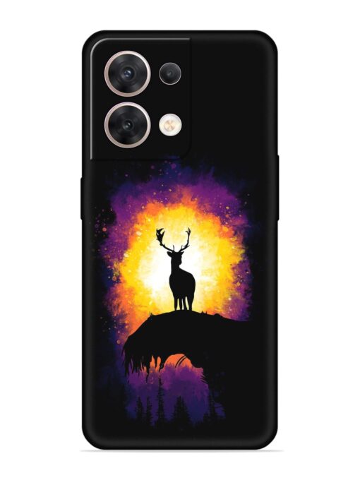 Elk Animal Art Embossed Soft Silicone Case for Oppo Reno 8 (5G) Zapvi