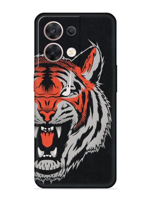 Tiger Aggression Embossed Soft Silicone Case for Oppo Reno 8 (5G) Zapvi