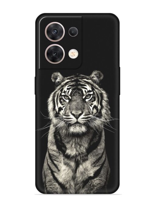 Tiger Art Embossed Soft Silicone Case for Oppo Reno 8 (5G)