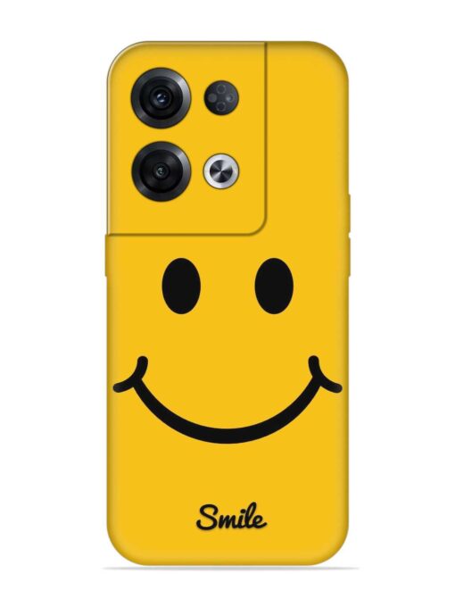 Yellow Smiley Embossed Soft Silicone Case for Oppo Reno 8 Pro (5G) Zapvi