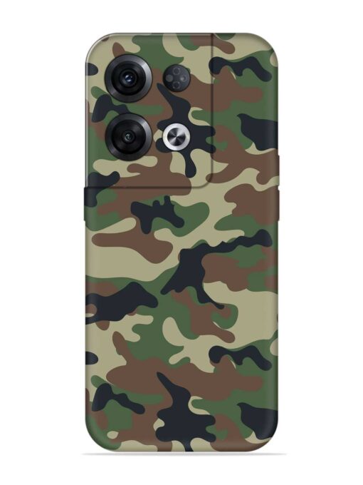 Army Military Camouflage Dark Green Embossed Soft Silicone Case for Oppo Reno 8 Pro (5G) Zapvi