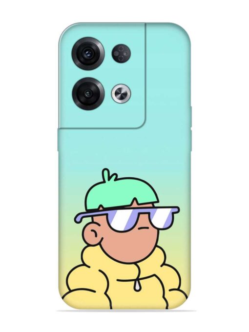 Doodles Cool Character Embossed Soft Silicone Case for Oppo Reno 8 Pro (5G) Zapvi