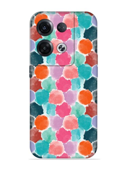 Colorful Seamless Pattern Embossed Soft Silicone Case for Oppo Reno 8 Pro (5G) Zapvi