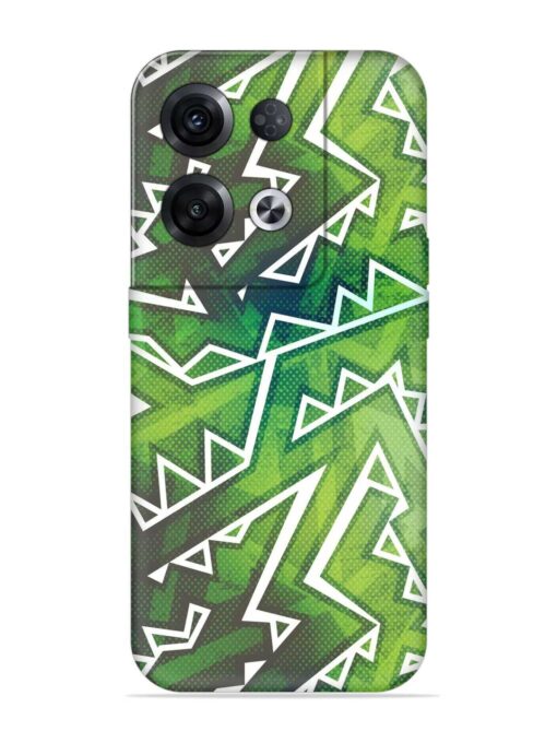 Green Graffiti Seamless Embossed Soft Silicone Case for Oppo Reno 8 Pro (5G) Zapvi