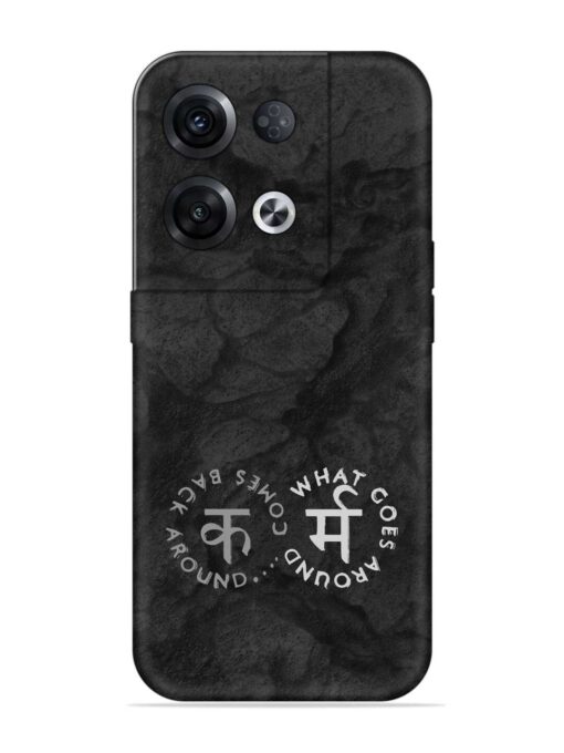 Karma Hindi Word Embossed Soft Silicone Case for Oppo Reno 8 Pro (5G) Zapvi