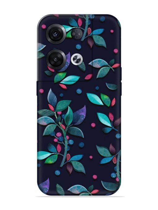 Decorative Watercolor Flower Embossed Soft Silicone Case for Oppo Reno 8 Pro (5G) Zapvi