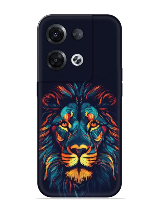 Colorful Lion Embossed Soft Silicone Case for Oppo Reno 8 Pro (5G) Zapvi