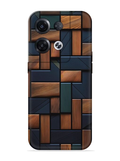 Wooden Background Cubes Embossed Soft Silicone Case for Oppo Reno 8 Pro (5G) Zapvi