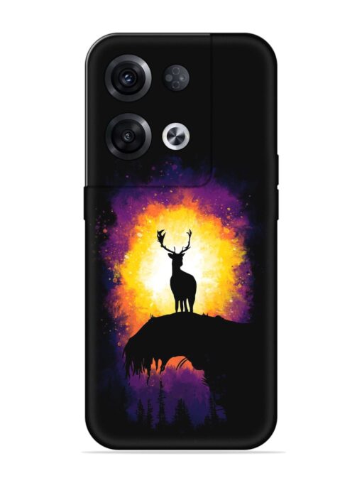 Elk Animal Art Embossed Soft Silicone Case for Oppo Reno 8 Pro (5G) Zapvi