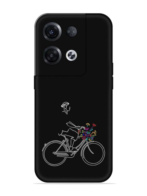 Minimalist Cycle Art Embossed Soft Silicone Case for Oppo Reno 8 Pro (5G) Zapvi