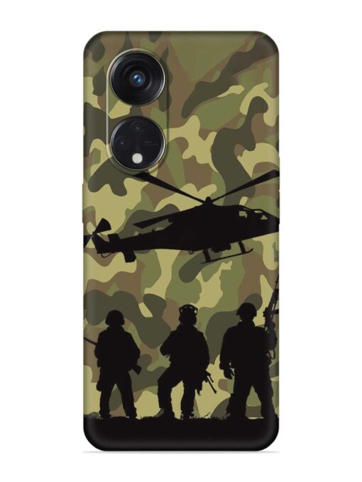 Army Heros Embossed Soft Silicone Case for Oppo Reno 8T (5G) Zapvi