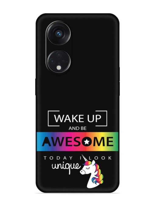 Inspirational Quote Unicorn Embossed Soft Silicone Case for Oppo Reno 8T (5G)