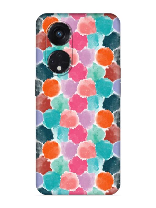 Colorful Seamless Pattern Embossed Soft Silicone Case for Oppo Reno 8T (5G)