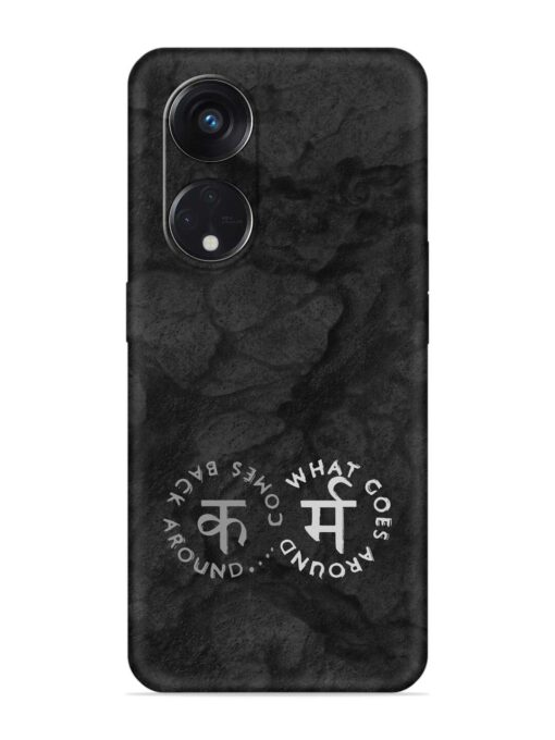 Karma Hindi Word Embossed Soft Silicone Case for Oppo Reno 8T (5G) Zapvi