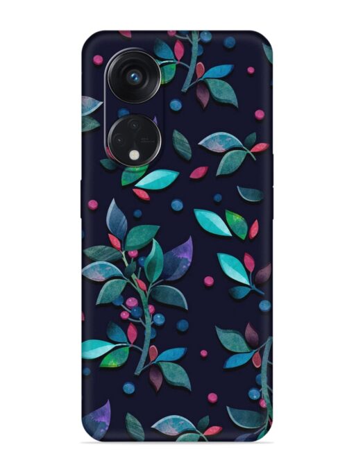 Decorative Watercolor Flower Embossed Soft Silicone Case for Oppo Reno 8T (5G) Zapvi