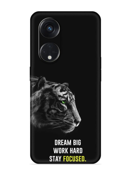 Dream Big Work Hard Embossed Soft Silicone Case for Oppo Reno 8T (5G) Zapvi