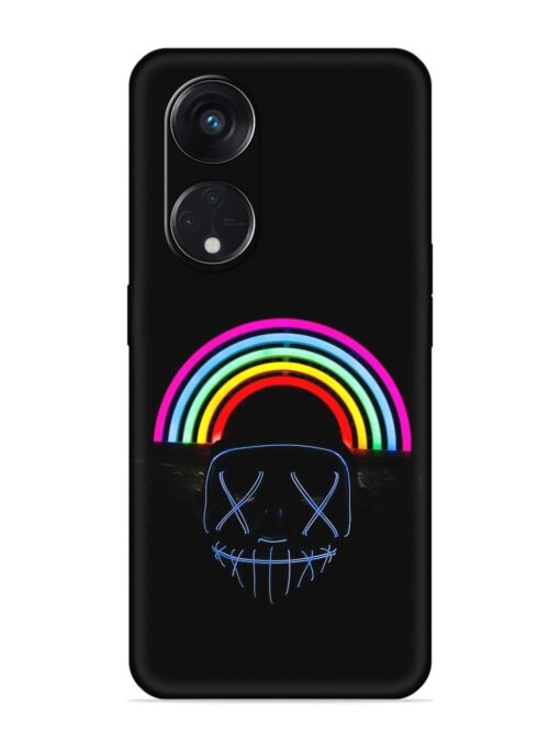 Mask Rainbow Embossed Soft Silicone Case for Oppo Reno 8T (5G) Zapvi