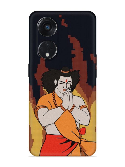 Shree Ram Vector Embossed Soft Silicone Case for Oppo Reno 8T (5G)