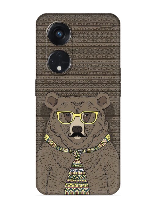 Grizzly Bear Embossed Soft Silicone Case for Oppo Reno 8T (5G)