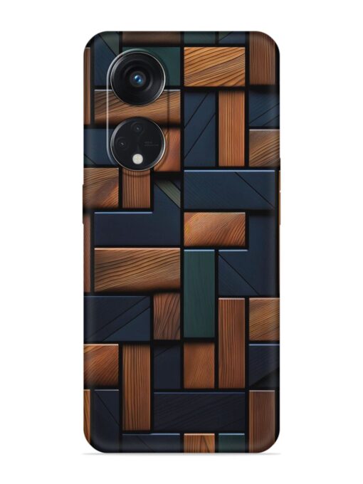 Wooden Background Cubes Embossed Soft Silicone Case for Oppo Reno 8T (5G) Zapvi