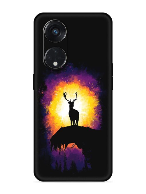 Elk Animal Art Embossed Soft Silicone Case for Oppo Reno 8T (5G)