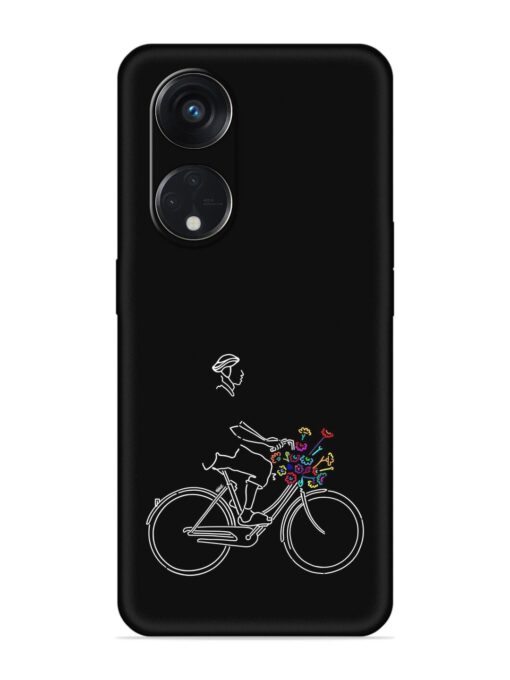 Minimalist Cycle Art Embossed Soft Silicone Case for Oppo Reno 8T (5G) Zapvi